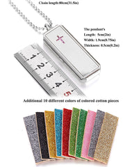 Just Aroma 08B08 Unisex Essential Oil Aromatherapy Titanium Locket Pendant Diffuser Necklace - Cross