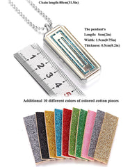 Just Aroma 08B10 Unisex Essential Oil Aromatherapy Titanium Locket Pendant Diffuser Necklace - Pillar