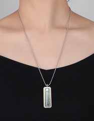 Just Aroma 08B10 Unisex Essential Oil Aromatherapy Titanium Locket Pendant Diffuser Necklace - Pillar