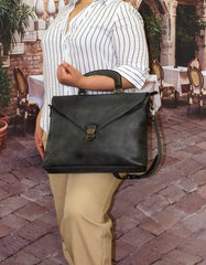 Fino 1718B-256 Full Grain Aniline Nappa Genuine Leather Messenger Bag