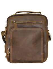 Fino 5207-A Unisex Full Grain Genuine Leather Crossbody/ Sling Bag