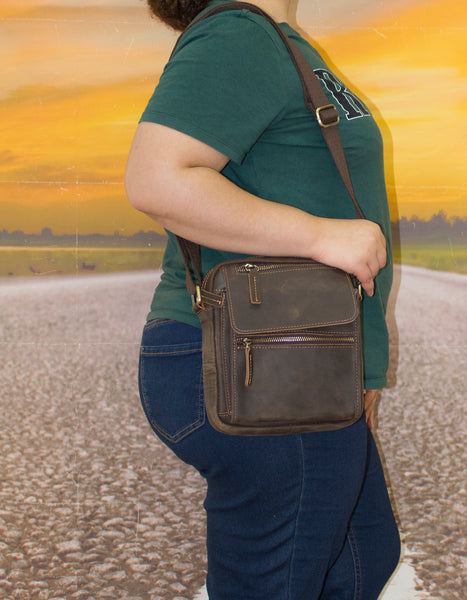 Fino 6583-5 Unisex Crossbody/ Sling Full Grain Genuine Leather Bag