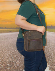 Fino 6583-5 Unisex Crossbody/ Sling Full Grain Genuine Leather Bag