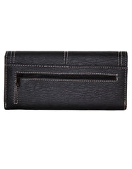 Fino 916-765 Faux Leather Edge Stitched Long Card Holder Purse