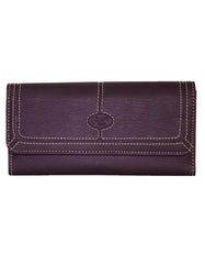 Fino 916-765 Faux Leather Edge Stitched Long Card Holder Purse