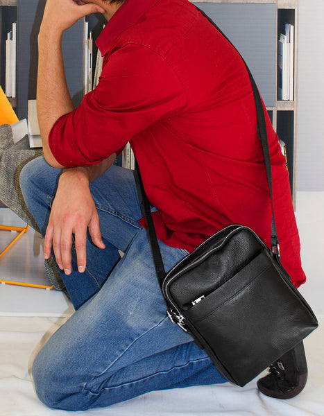 Fino 9748 Unisex Full Grain Genuine Leather Sling Bag