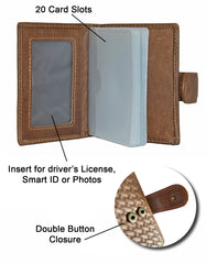 Fino DWS-801 Unisex Genuine Leather Card Holder Organizer Wallet with Box