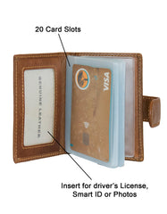 Fino DWS-801 Unisex Genuine Leather Card Holder Organizer Wallet with Box