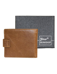 Fino DWS-810 Genuine Leather Bifold Card Wallet with SD Card Holder & Box