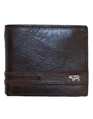 Fino DWS-819S/RYO Genuine Leather Cow Skin Card Wallet with Box - Dark Brown
