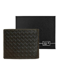 Fino DWS-833R Genuine Leather Bifold RFID Blocking Card Wallet with Box