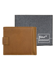 Fino DWS-8705 Genuine Leather Bifold Card Wallet with SD Card Holder & Box
