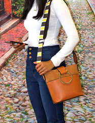 Fino G-9106+975-093 Faux Leather Crossbody Shoulder Bag & Purse Set- Brown