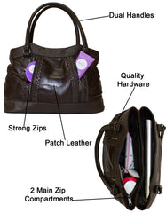 Fino GW-80010 Genuine Patch Leather Edge Plait Design Hand & Shoulder Bag