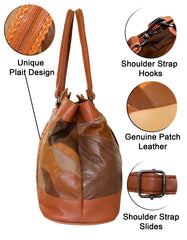 Fino GW-80010 Genuine Patch Leather Edge Plait Design Hand & Shoulder Bag