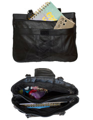 Fino GW-80182 Multi-Compartment Genuine Patch Leather Hand & Shoulder Bag