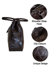 Fino GW-80182 Multi-Compartment Genuine Patch Leather Hand & Shoulder Bag