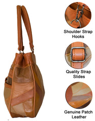 Fino GW-80753 Genuine Patch Leather Multi-Compartment Mama Shoulder Bag