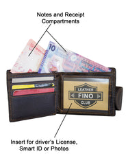 Fino GX-047 Full Grain Genuine Leather Mens Wallet with Box