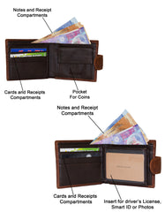 Fino GX-W202 Full Genuine Leather Wallet with Box - Coffee