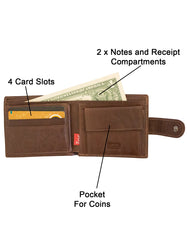 Fino HL-1301 Genuine Leather Card Holder Wallet with SD Card Holder & Box