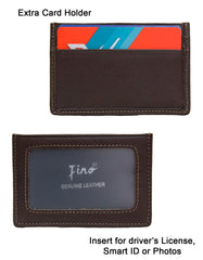 Fino HL-1340 Genuine Leather Card Holder Wallet with SD Card Holder & Box