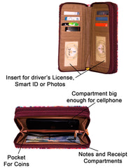 Fino JH-798F Faux Leather Grab & Go All in 1 Purse with Cellphone Pouch