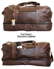 Luvsa LS-SEN11 Vintage Full Grain Genuine Leather 48L Travel Duffel Bag