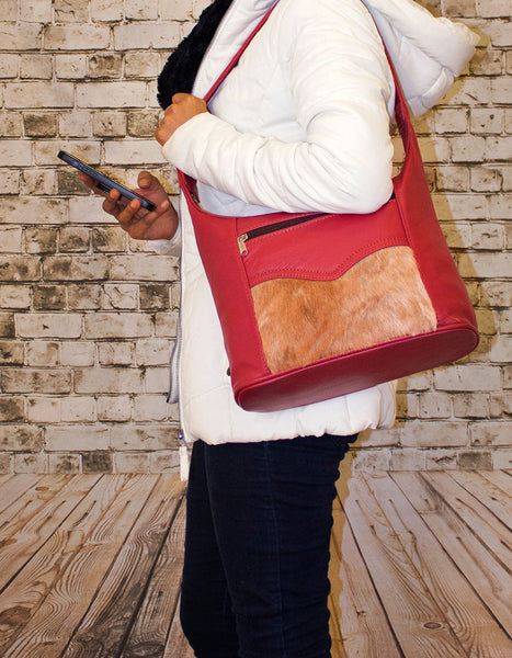 Luvsa LS-TJ102 Buck Skin Genuine Leather Ladies Handbag