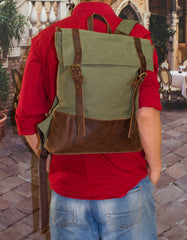 Fino SL-016 Canvas and Genuine Leather 13" Laptop Backpack