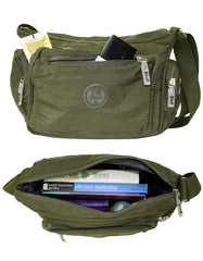 Fino SK-7741 Nylon Shoulder/ Crossbody Waterproof Ultra-Light Crinkle Bag