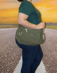 Fino SK-7741 Nylon Shoulder/ Crossbody Waterproof Ultra-Light Crinkle Bag