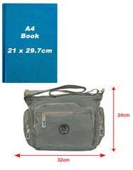 Fino SK-7741 Nylon Shoulder/ Crossbody Waterproof Ultra-Light Crinkle Bag