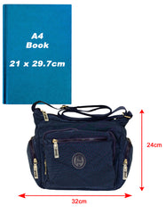 Fino SK-7741 Nylon Shoulder/ Crossbody Waterproof Ultra-Light Crinkle Bag