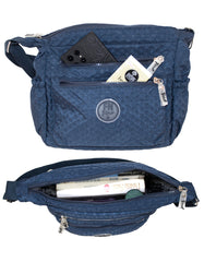 Fino SK-7748 Nylon Sling/ Crossbody Waterproof Ultra-Light Crinkle Bag