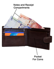 Fino SK-BK011 Top Grain Italian Leather Wallet with Box - Coffee