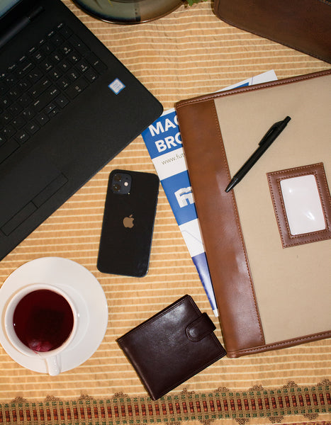 Fino SK-BK011 Top Grain Italian Leather Wallet with Box - Coffee