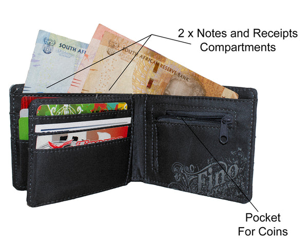 Fino SK-FZ21 Table Mountain Bi-fold Wallet with SD Card Holder & Box