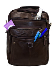 Fino SK-GT208 Unisex Top Grain Genuine Leather Sling/ Tablet Bag