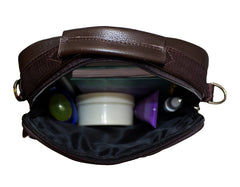 Fino SK-GT208 Unisex Top Grain Genuine Leather Sling/ Tablet Bag