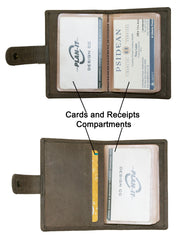 Fino SK-LV1313 Full Grain Genuine Leather Men's Compact Card Holder Wallet