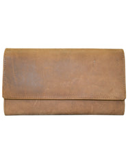 Fino SK-LV1316 Full Grain Genuine Leather Card Holder Tri-Fold Long Purse