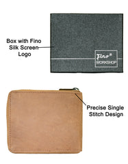 Fino SK-LV13H1 Full Grain Genuine Leather Men’s Zip Around Wallet