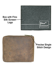 Fino SK-LV13H1 Full Grain Genuine Leather Men’s Zip Around Wallet