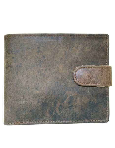 Fino SK-LVMK1 Full Grain Genuine Leather Men’s Clip Closure Wallet - Coffee