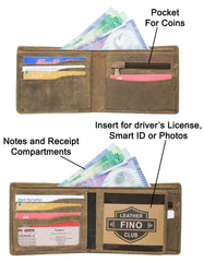 Fino SK-LVMK2 Full Grain Genuine Leather Men’s Bi-fold Wallet