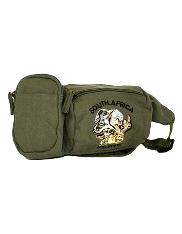 Fino SK-MB729 Canvas Waist Bag/Souvenir Bags with SA Big five Embroidery