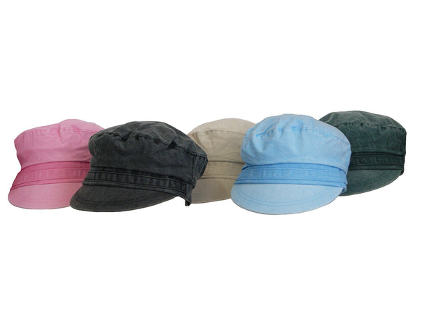 Fino SKC-136 Ladies 5PC Cotton Wash Army Peak Caps Christmas Deal Gift Set