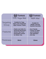 Tumaz Premium Eco Anti Slip TPE Reversible Yoga Mat with Carry Strap