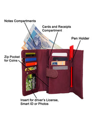 Fino 1260-093 Faux Leather Pebbled Embossed Card Holder Organiser Purse